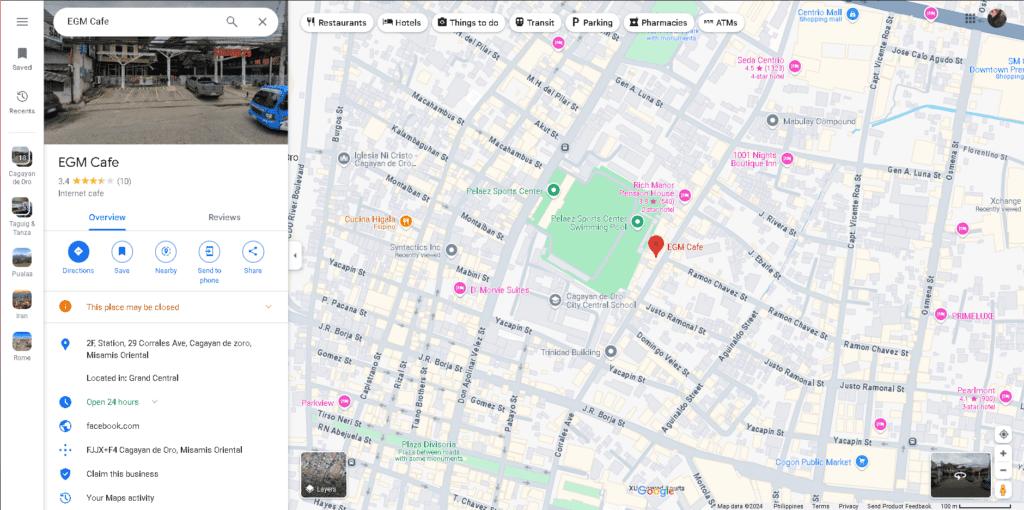 Google maps picture of EGM location