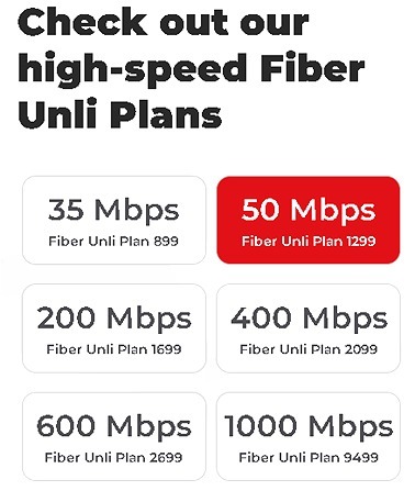 This is the Fiber Plans of PLDT Fiber